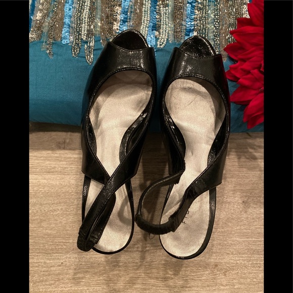 FIONI black heels open toe / size 6 - Picture 3 of 7